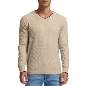 GIRUNS Men S V Neck Sweater Slim Fit Lightweight Long Sleeve